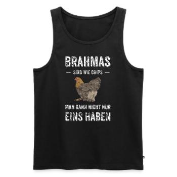 Brahma Hühner I Chicken Geflügel Motiv für - Männer Premium Bio Tank Top - Schwarz - Vorne - Michal (187cm)