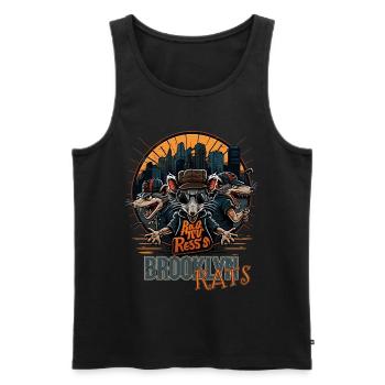 New York City Brooklyn Rat Plague - Men's Premium Organic Tank Top - black - Front - AI Model Male 178 light (178cm)