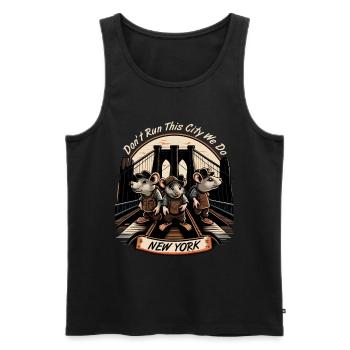 New York City Brooklyn Bridge Rat Plague - Men's Premium Organic Tank Top - black - Front - AI Model Male 178 light (178cm)