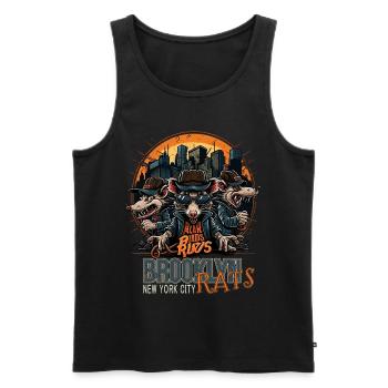 New York City Brooklyn Rat Rats - Men's Premium Organic Tank Top - black - Front - AI Model Male 178 light (178cm)