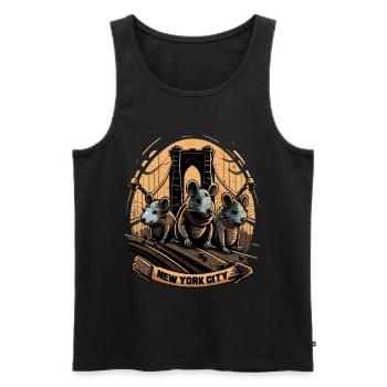 New York City Brooklyn Bridge Rat Plague - Men's Premium Organic Tank Top - black - Front - Michal (187cm)