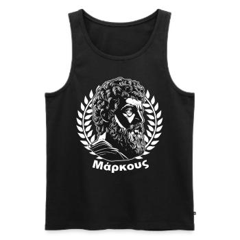 Marcus Aurelius Greek Stoic Philosopher Stoicism - Men's Premium Organic Tank Top - black - Front - AI Model Male 178 light (178cm)