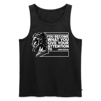 Epictetus Stoic Philosophy Quotes Inspiring Stoici - Männer Premium Bio Tank Top - Schwarz - Vorne - Michal (187cm)