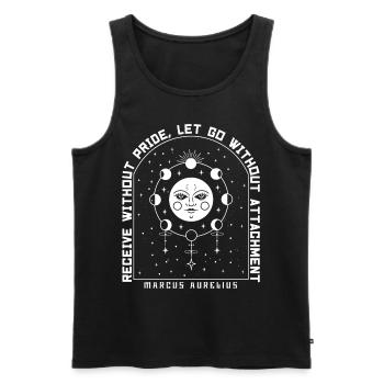 Marcus Aurelius Philosophe stoïcien Citation occulte - Débardeur bio Premium Homme - noir - Devant - AI Model Male 178 light (178cm)