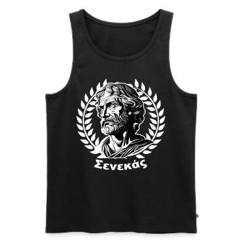 Seneca Roman Stoic Philosophy Ancient Stoicism - Männer Premium Bio Tank Top - Schwarz - Vorne - Michal (187cm)