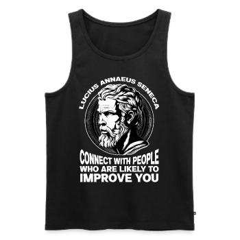 Seneca Stoic Philosopher Motivational Self Improve - Männer Premium Bio Tank Top - Schwarz - Vorne - AI Model Male 178 light (178cm)