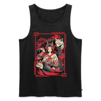 Ancient Japanese Deity Amaterasu Shinto Kami Sun G - Männer Premium Bio Tank Top - Schwarz - Vorne - AI Model Male 178 light (178cm)