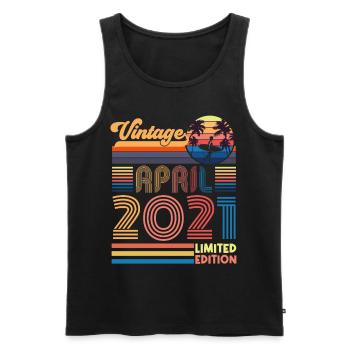 Geburtstag April 2021 April. April 2021 Geschenk. - Männer Premium Bio Tank Top - Schwarz - Vorne - AI Model Male 178 light (178cm)