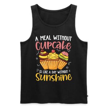 A Meal Without Cupcake Is Like A Day Without - Männer Premium Bio Tank Top - Schwarz - Vorne - Michal (187cm)