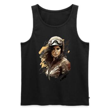 Motorradfahrerin Motorrad für eine - Männer Premium Bio Tank Top - Schwarz - Vorne - Michal (187cm)