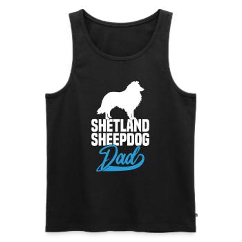 Shetland Sheepdog Sheltie Papa - Débardeur bio Premium Homme - noir - Devant - AI Model Male 178 light (178cm)