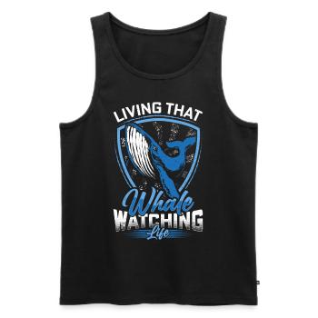 Whale Watching Whale Watching Orca Blue Whale - Men's Premium Organic Tank Top - black - Front - AI Model Male 178 light (178cm)