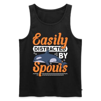 Whale Watching Whale Watching Whale Orca Blue Whale - Men's Premium Organic Tank Top - black - Front - AI Model Male 178 light (178cm)