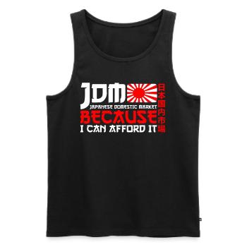 JDM Marché intérieur japonais Parce que je peux me permettre - Débardeur bio Premium Homme - noir - Devant - Michal (187cm)