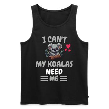 Ich kann nicht Australien Tier Geschenk Koala - Männer Premium Bio Tank Top - Schwarz - Vorne - AI Model Male 178 light (178cm)