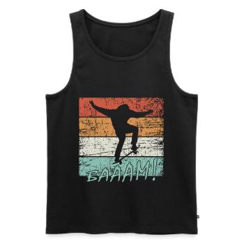 Skateboarders - Men's Premium Organic Tank Top - black - Front - AI Model Male 178 light (178cm)