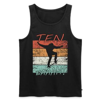 10. Geburtstag Skateboard 10 Jahre Skater - Männer Premium Bio Tank Top - Schwarz - Vorne - Michal (187cm)