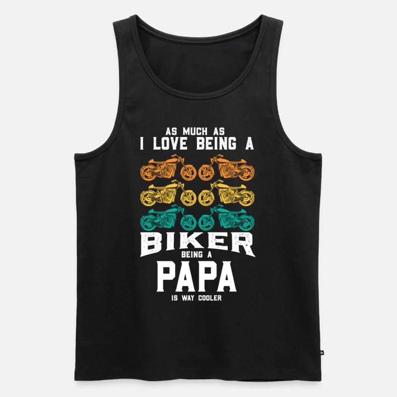 BIKER DAD COOLER - Männer Premium Bio Tank Top - Schwarz