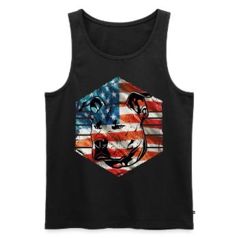 Pitbull USA - Men's Premium Organic Tank Top - black - Front - Michal (187cm)