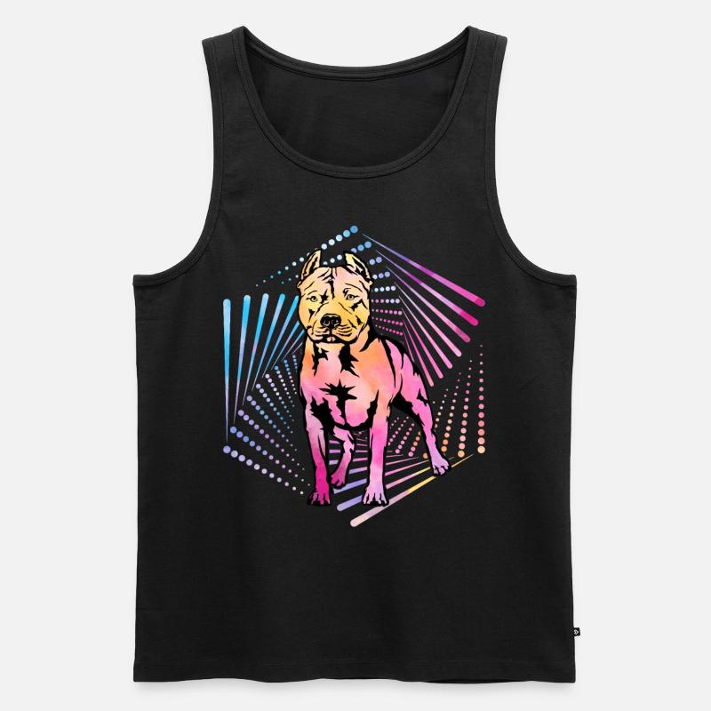 Pitbull Retro - Männer Premium Bio Tank Top - Schwarz