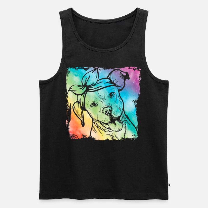 Pitbull Retro - Männer Premium Bio Tank Top - Schwarz