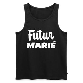 Homme Futur Marié Cadeau Humour EVG - Débardeur bio Premium Homme - noir - Devant - Michal (187cm)