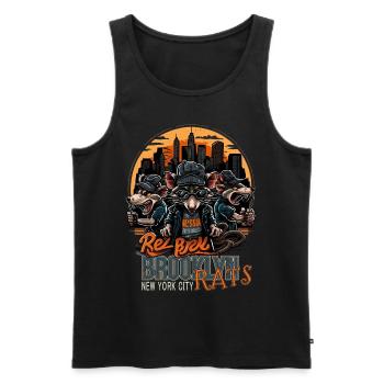 New York : Brooklyn Rat Rat - Débardeur bio Premium Homme - noir - Devant - AI Model Male 178 light (178cm)