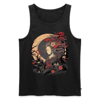 Ancienne divinité japonaise Amaterasu Shinto Sun Goddes - Débardeur bio Premium Homme - noir - Devant - AI Model Male 178 light (178cm)