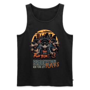 Rats rats de Brooklyn à New York - Débardeur bio Premium Homme - noir - Devant - AI Model Male 178 light (178cm)