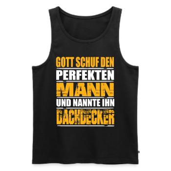 Dachdecker - Männer Premium Bio Tank Top - Schwarz - Vorne - Michal (187cm)