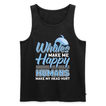 Whale Watching Whale Watching Orca Blue Whale - Men's Premium Organic Tank Top - black - Front - AI Model Male 178 light (178cm)