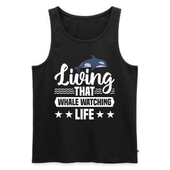 Whale Watching Whale Watching Orca Blue Whale - Men's Premium Organic Tank Top - black - Front - AI Model Male 178 light (178cm)