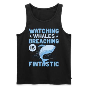 Whale Watching Whale Watching Whales Orca Blue Whale - Men's Premium Organic Tank Top - black - Front - AI Model Male 178 light (178cm)