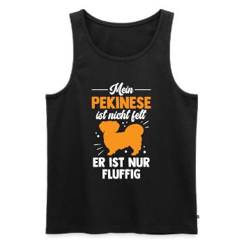 Pekinese ist nicht fett Peking-Palasthund - Männer Premium Bio Tank Top - Schwarz - Vorne - Michal (187cm)