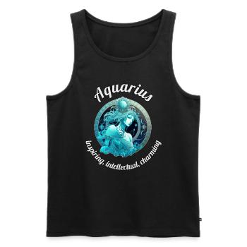 Aquarius Sternzeichen Wassermann Astronomie - Männer Premium Bio Tank Top - Schwarz - Vorne - AI Model Male 178 light (178cm)