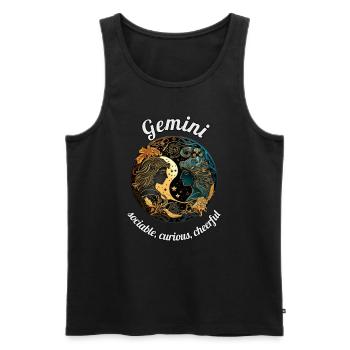 Gemini Zodiac Sign Gemini Astronomy - Men's Premium Organic Tank Top - black - Front - AI Model Male 178 light (178cm)
