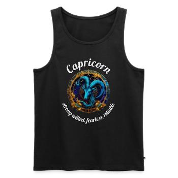 Capricorn Sternzeichen Steinbock Astronomie - Männer Premium Bio Tank Top - Schwarz - Vorne - AI Model Male 178 light (178cm)
