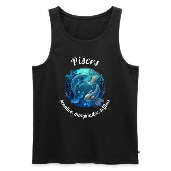 Pisces Sternzeichen Fische Astronomie - Männer Premium Bio Tank Top - Schwarz - Vorne - AI Model Male 178 light (178cm)