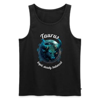 Taurus Sternzeichen Stier Astronomie - Männer Premium Bio Tank Top - Schwarz - Vorne - Michal (187cm)