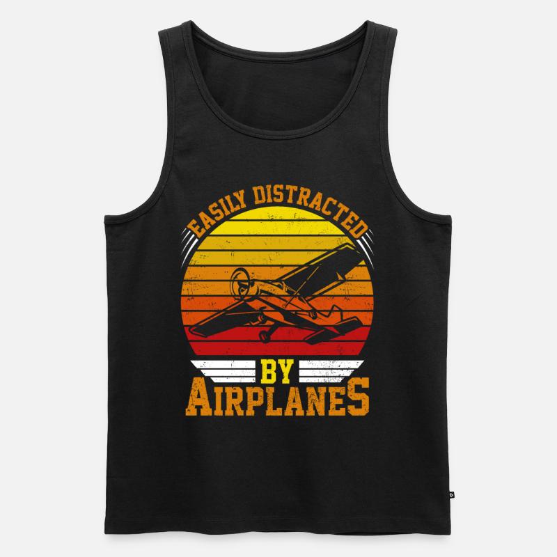 pilot lustiger Spruch - Männer Premium Bio Tank Top - Schwarz