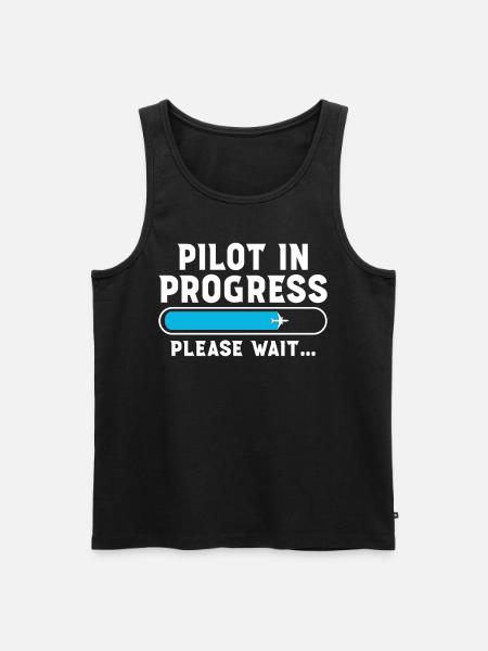 Pilot in Progress please Wait - Männer Premium Bio Tank Top - Schwarz