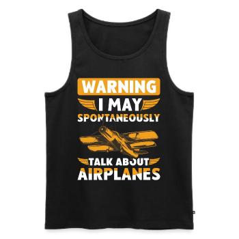 I Talk about Airplanes - Männer Premium Bio Tank Top - Schwarz - Vorne - AI Model Male 178 light (178cm)