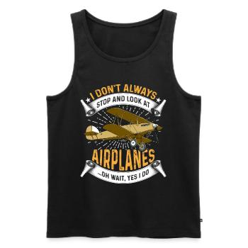 I don't always stop and look at - Männer Premium Bio Tank Top - Schwarz - Vorne - AI Model Male 178 light (178cm)