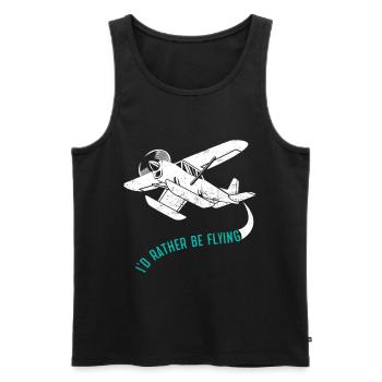 I'd rather be Flying - Männer Premium Bio Tank Top - Schwarz - Vorne - AI Model Male 178 light (178cm)