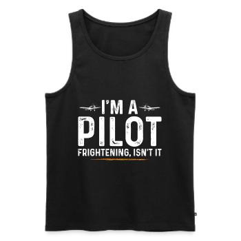 Funny Aviator saying - Männer Premium Bio Tank Top - Schwarz - Vorne - AI Model Male 178 light (178cm)