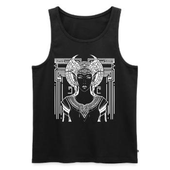 Déesse égyptienne de l’amour Hathor Mythologie antique - Débardeur bio Premium Homme - noir - Devant - Michal (187cm)