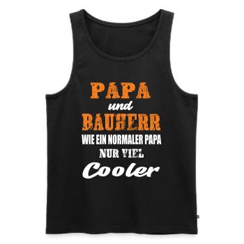 Papa und Bauherr - Männer Premium Bio Tank Top - Schwarz - Vorne - Michal (187cm)