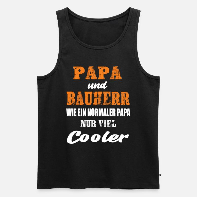 Papa und Bauherr - Männer Premium Bio Tank Top - Schwarz