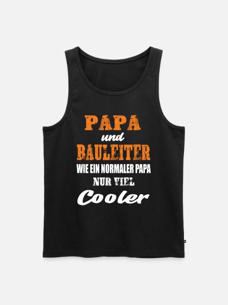 Papa und Bauleiter - Männer Premium Bio Tank Top - Schwarz