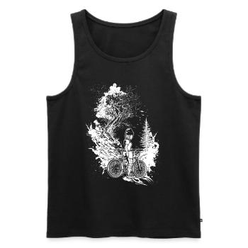 Prêt à rouler: Design parfait pour les vététistes! - Débardeur bio Premium Homme - noir - Devant - AI Model Male 178 light (178cm)